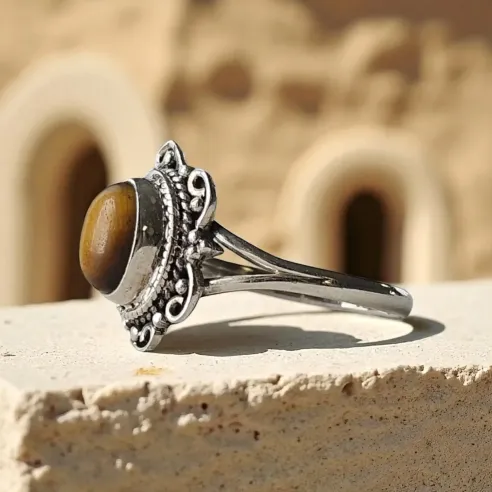 Bague Oeil de Tigre Juliette – Argent et force protectrice