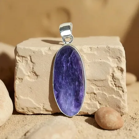 Pendentif Charoïte Ovale - Paix et transmutation spirituelle