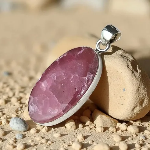 Pendentif cobaltocalcite – Amour et douceur vibratoire