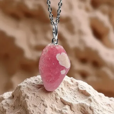 Pendentif en Rhodochrosite – Amour & Guérison du cœur