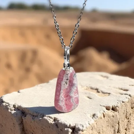 Pendentif en Rhodochrosite – Amour & Guérison du cœur