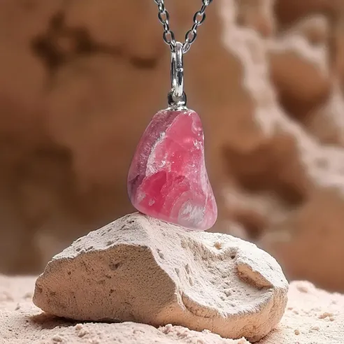 Pendentif en Rhodochrosite – Amour & Guérison du cœur
