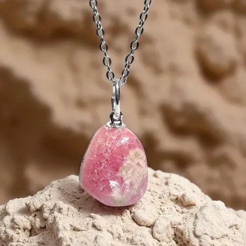 Pendentif en Rhodochrosite – Amour & Guérison du cœur