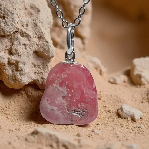 Pendentif en Rhodochrosite – Amour & Guérison du cœur