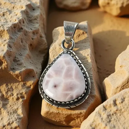 Pendentif Opale Rose naturelle – Douceur et guérison du cœur