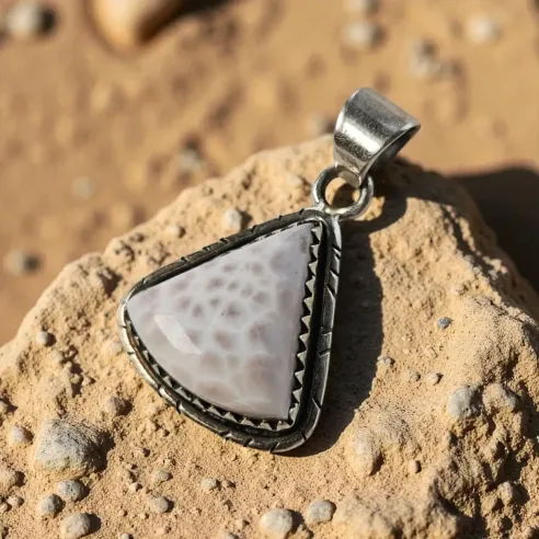Pendentif Opale Rose triangle – Douceur et guérison du cœur