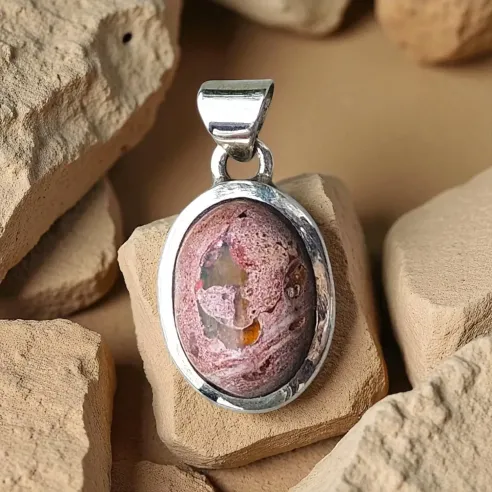 Pendentif Opale de Feu Mexique – Énergie solaire & passion