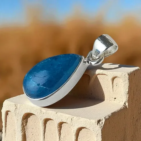 Pendentif Apatite Petite Goutte Argent - Expression & clarté