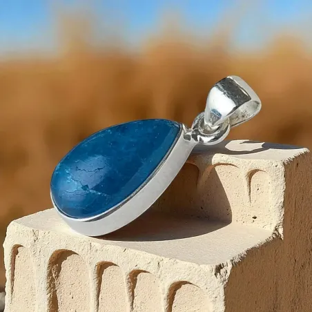 Pendentif Apatite Petite Goutte Argent - Expression & clarté