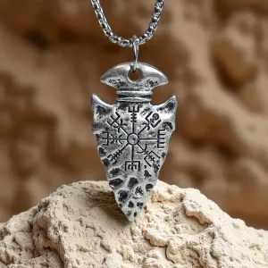 Pendentif Pointe Vegvisir – Symbole Viking de Protection