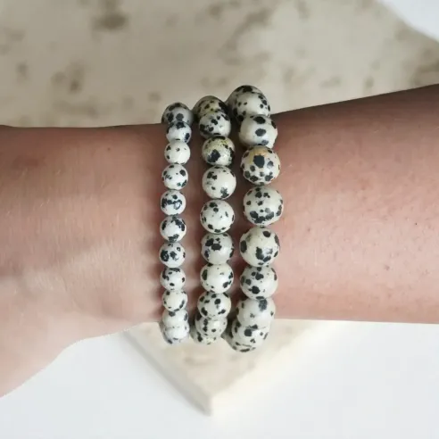 Bracelet Jaspe Dalmatien – Pierre naturelle de bien-être