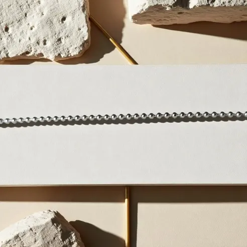 Chaine boule argent 45cm – billes 1 mm