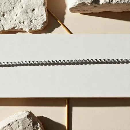 Chaine boule argent 45cm – billes 1 mm