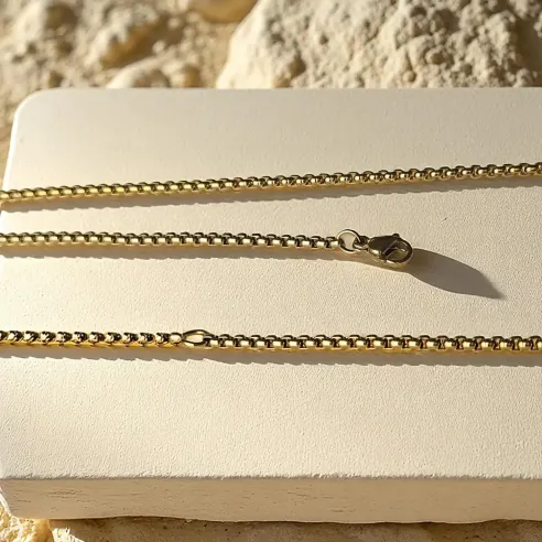 Chaîne maille serpent 60 cm – dorée ou argentée