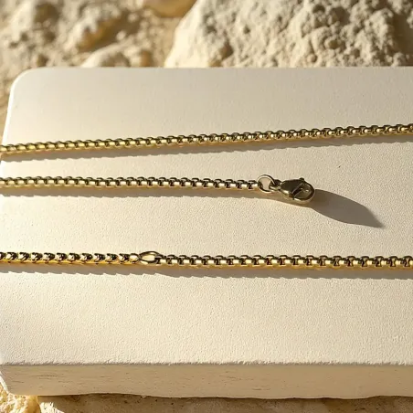 Chaîne maille serpent 60 cm – dorée ou argentée