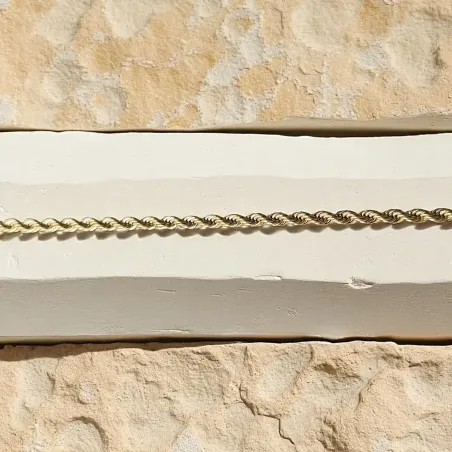 Chaîne torsadée dorée 50 cm – 2 mm ou 3 mm pour pendentifs