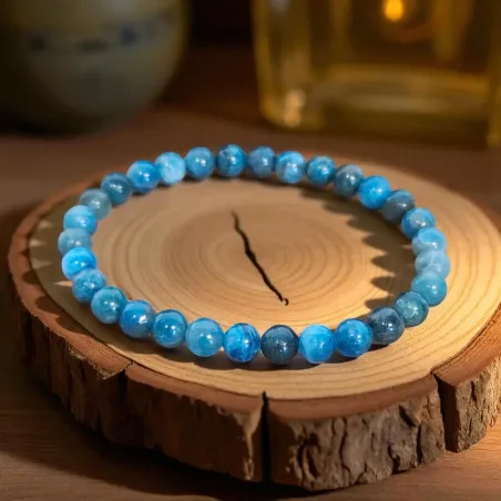 Bracelet Apatite Bleue – communication et intuition claire