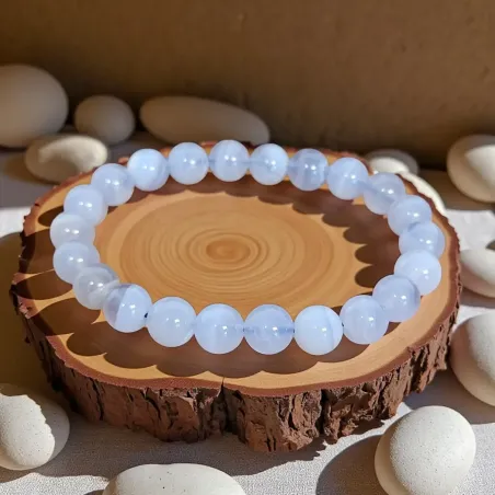 Bracelet Calcédoine Bleue – paix et communication fluide