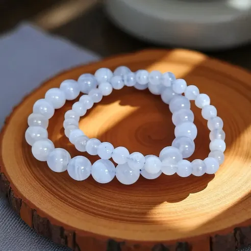 Bracelet Calcédoine Bleue – paix et communication fluide