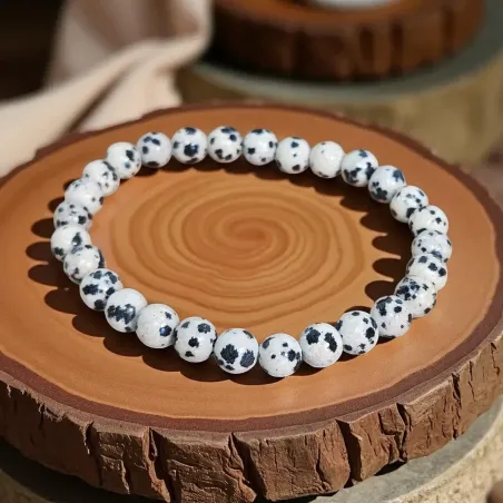 Bracelet Jaspe Dalmatien – Pierre naturelle de bien-être