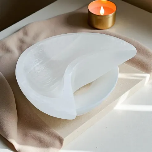 Bol lune en sélénite – Purification douce et énergie lunaire