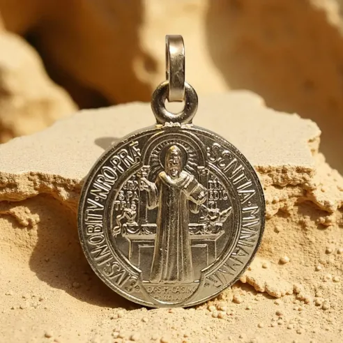 Médaille Saint Benoît dorée – Talisman protecteur sacré