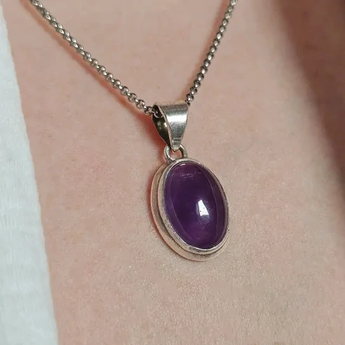 Pendentif améthyste argent – apaisant & élégant