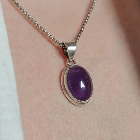 Pendentif améthyste argent – apaisant & élégant
