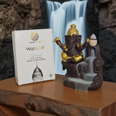 Cône encens Yoga Leaf Fleur de vie – Sérénité & équilibre