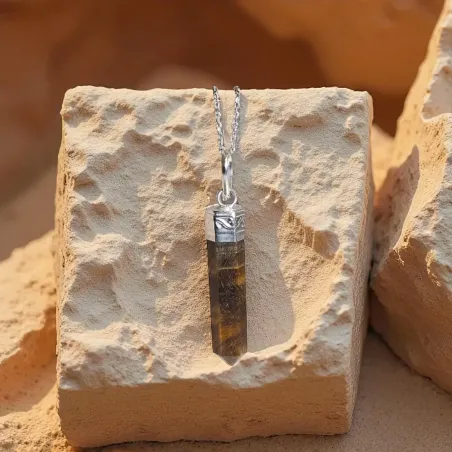 Pendentif Oeil de Tigre Pointe – Protection & Confiance