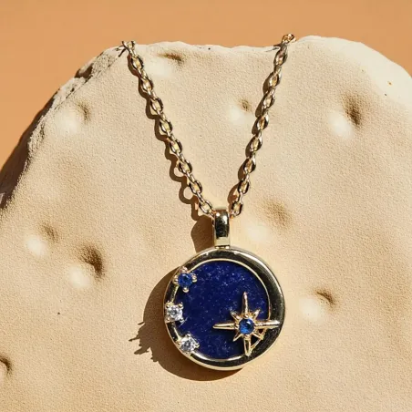 Collier Lapis Lazuli Étoile – Intuition & protection céleste