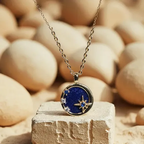 Collier Lapis Lazuli Étoile – Intuition & protection céleste