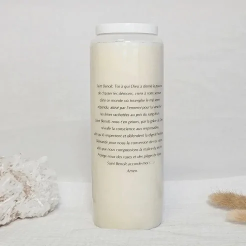 Neuvaine Saint Benoît – Bougie vitrail de prière protectrice
