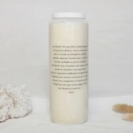 Neuvaine Saint Benoît – Bougie vitrail de prière protectrice