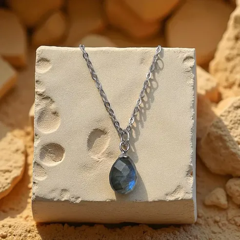 Collier Labradorite facettée argent – Intuition & protection