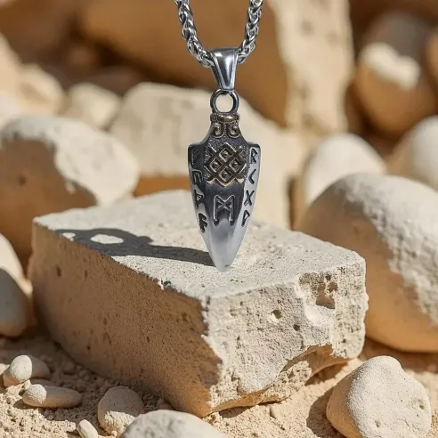 Collier Viking Runes Flèche - Protection et courage