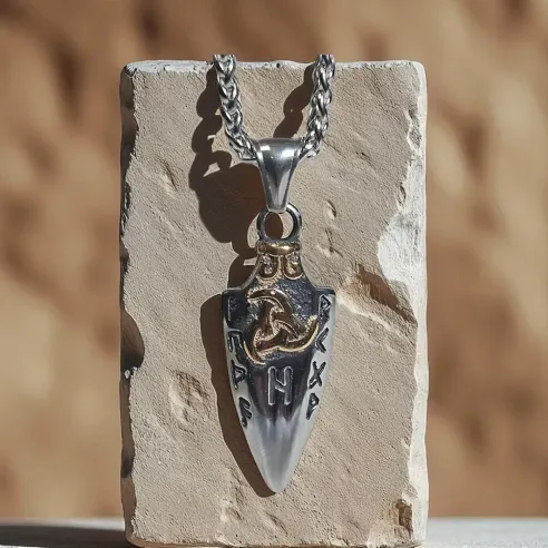 Collier Viking Runes Flèche - Protection et courage