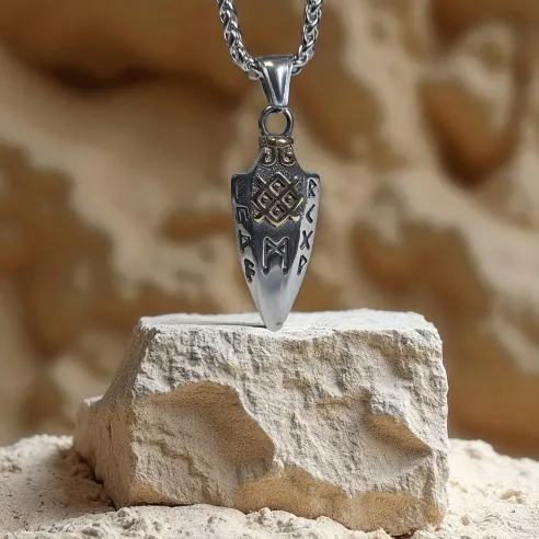Collier Viking Runes Flèche - Protection et courage