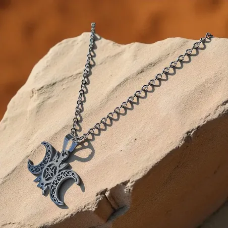 Collier Nœud Celtique Soleil & Lune – Acier inox équilibrant