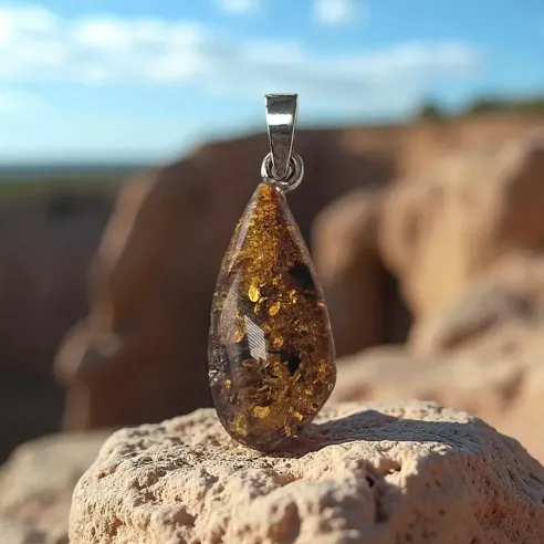 Pendentif ambre baltique – énergie solaire & bijou naturel