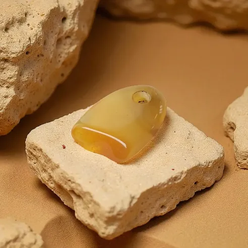 Pendentif ambre naturel – Énergie solaire & protection
