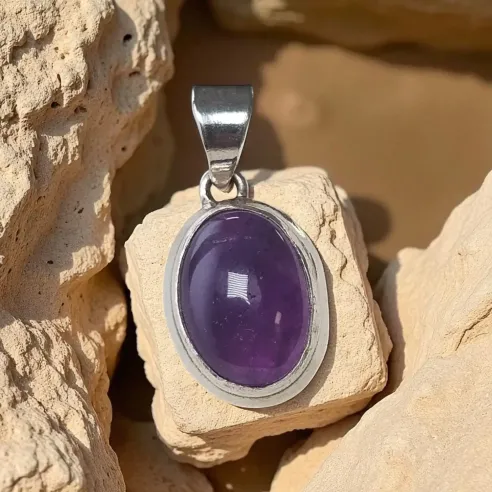 Pendentif améthyste argent – apaisant & élégant
