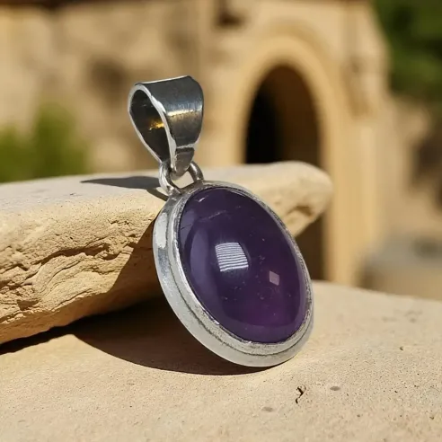 Pendentif améthyste argent – apaisant & élégant