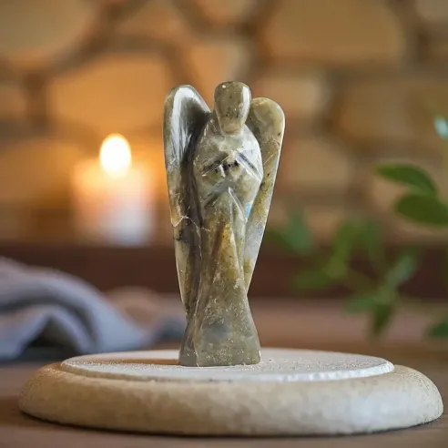 Ange en Labradorite - figurine protectrice