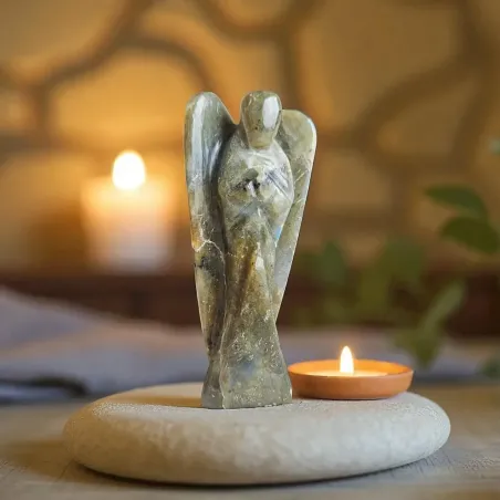 Ange en Labradorite - figurine protectrice
