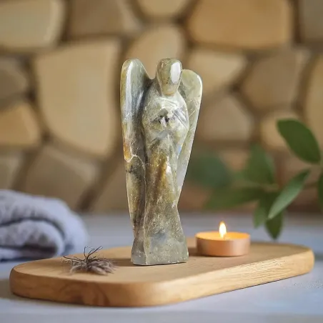 Ange en Labradorite - figurine protectrice