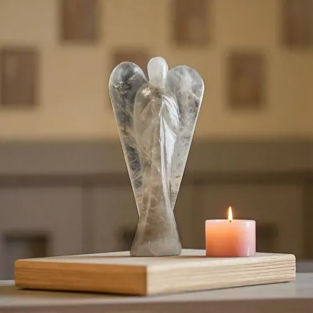 Ange en Quartz fumé - pierre ornementale