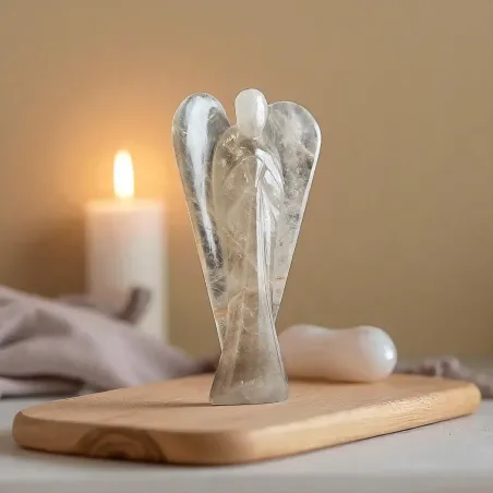 Ange en Quartz fumé - pierre ornementale