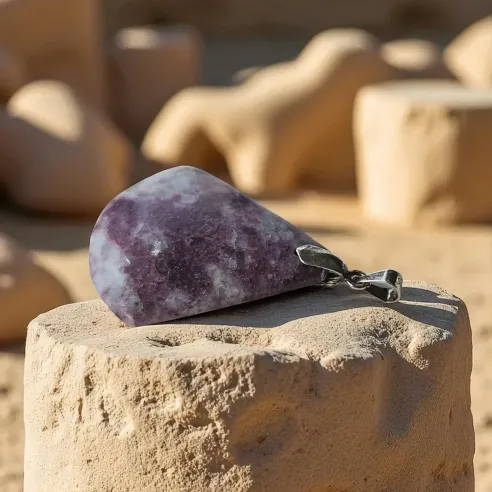 Pendentif Tourmaline Rose Triangulaire – Amour et Guérison du Cœur