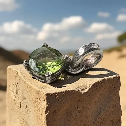 Pendentif Péridot Argent – Pierre de cœur et d’ancrage